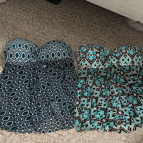 Patterned Strapless Swim Tops - Picture 1 of 6